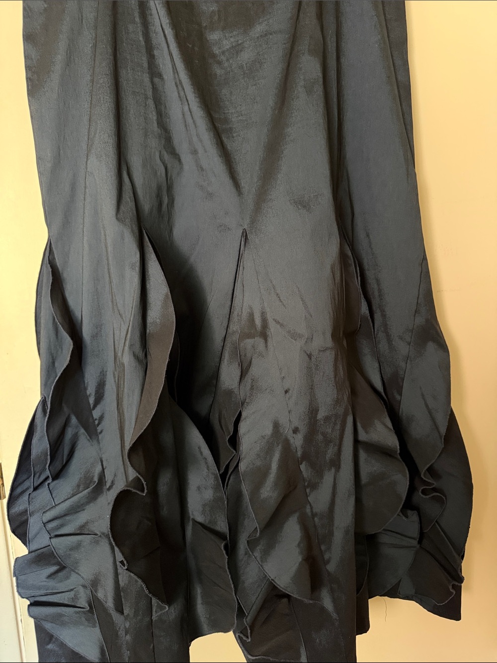 Navy Ruffle Hem Women's Skirt